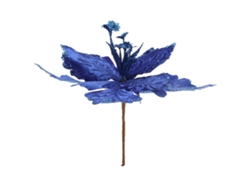 Flor de Navidad Terciopelo Azul