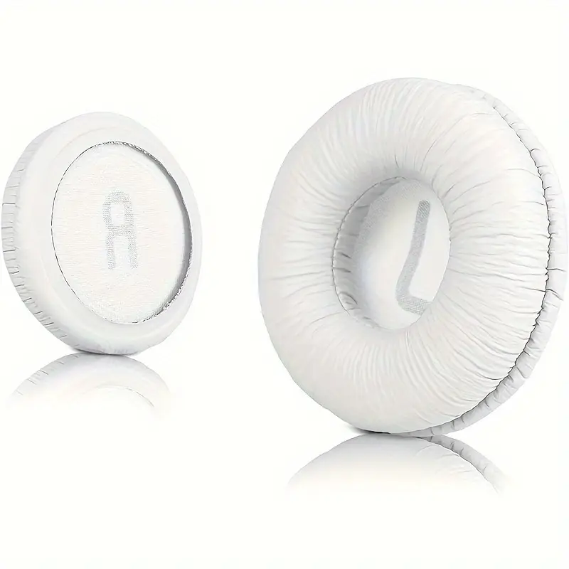 Almohadillas Blancas De Piel Sintética (70 Mm), Compatibles Con Los Auriculares Sony Mdr-zx110/mdr-zx330bt/v150 Y Jbl Tune 600bt/t500bt/t450