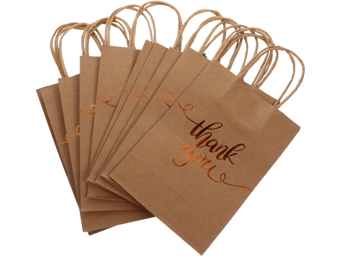Juego de 12 bolsas de papel kraft para fiestas, bodas y compras - Multifuncionales y creativas - Gokoco