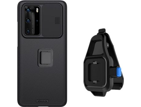 Funda Huawei P40 Pro Camshield con Soporte para la Cintura Negro