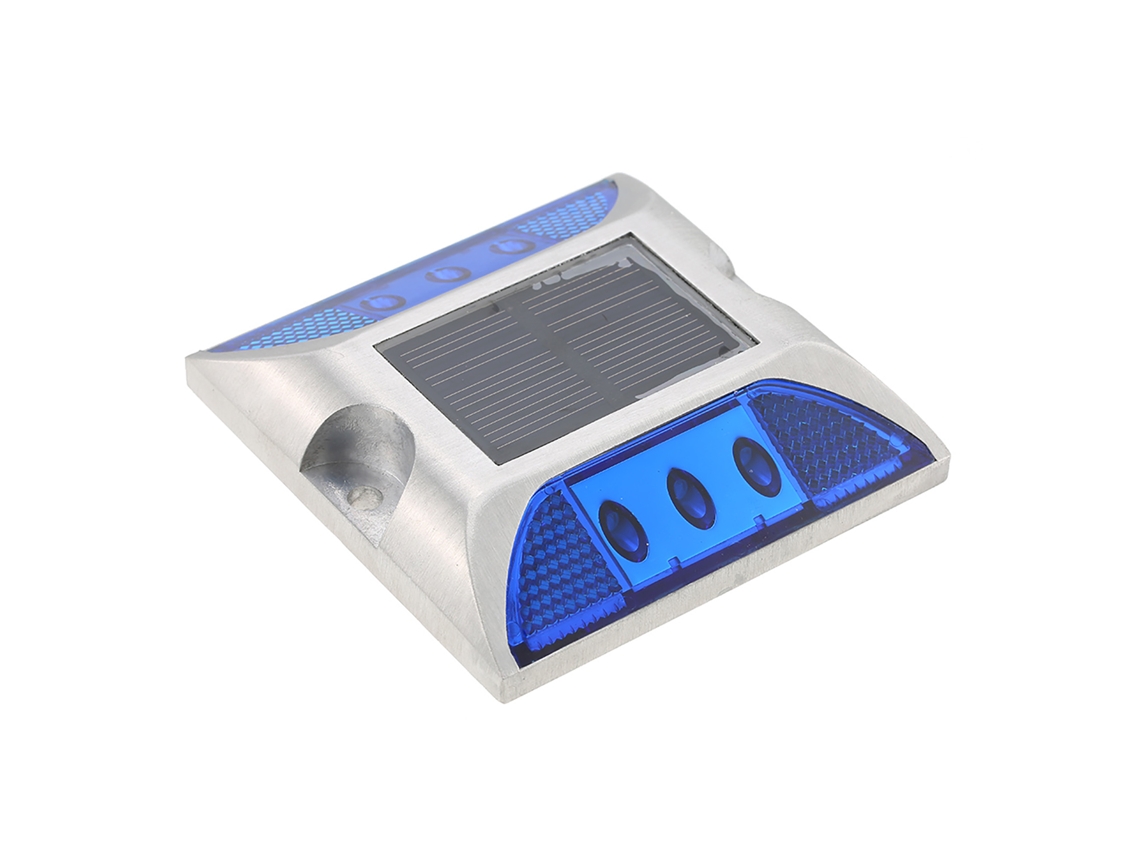 Rebe-lámpara Solar Para Entrada De Coches 6 Led 2w Ip68 Impermeable, Luz De Alerta Vial Con Control De Luz Azul