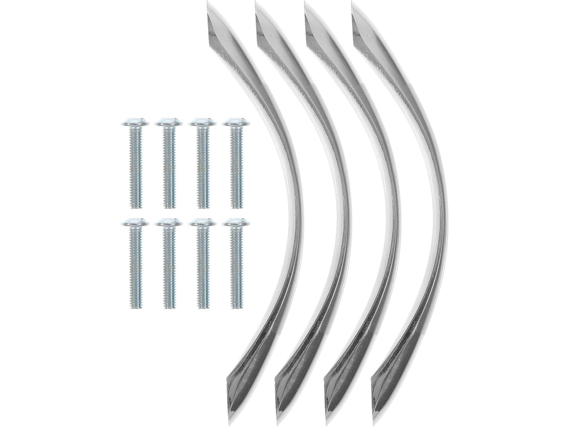 Juego De 4 Tiradores De Aleación De Zinc Para Muebles, Acabado Plateado, Distancia Entre Orificios De 96 Mm, Para Armarios Y Cajones.