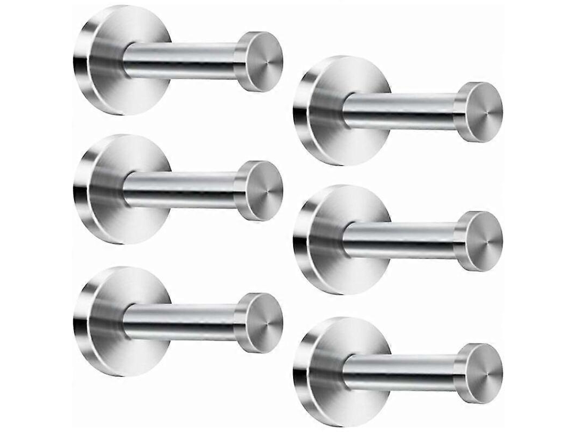 Ganchos de pared de acero inoxidable cromados, soportes para abrigos, 6 piezas
