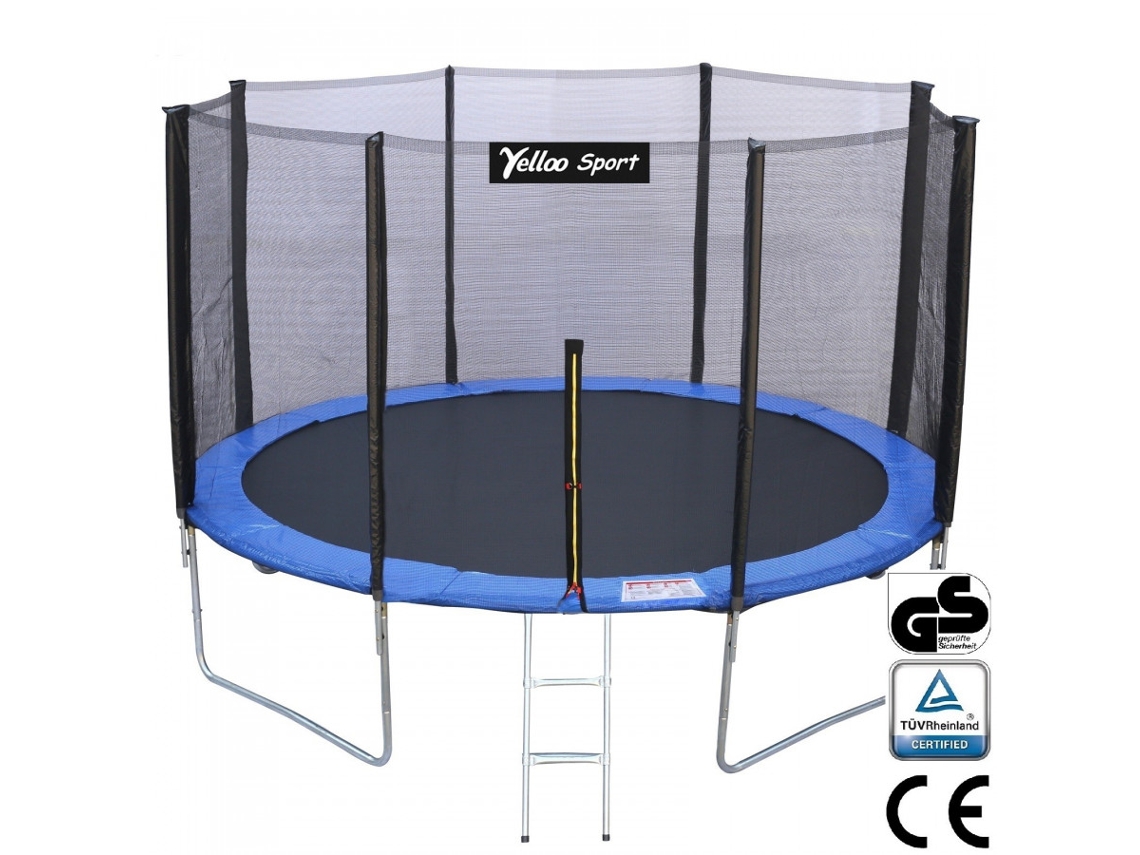 Trampolín infantil para jardín, con certificación CE, TUV y GS de Yelloo (305 cm de diámetro, azul)