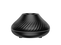 Difusor de aroma Volcano, humidificador ultrasónico eléctrico de vapor frío con llama de 7 colores. Mdug (negro)