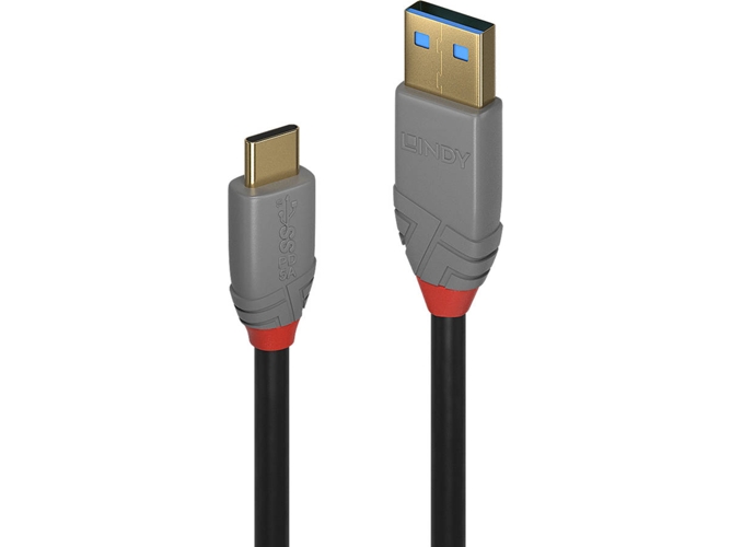 Cable de Datos LINDY (USB-C - USB A - 50 cm - Negro)