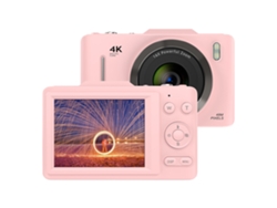 Cámara digital, cámara para niños FHD 1080P con tarjeta SD de 64 GB, zoom digital 16x portátil para niños y niñas(rosa) BISBISOUS