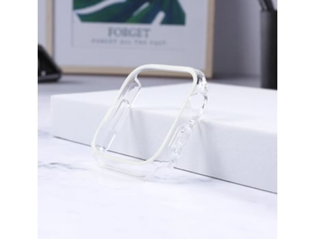 Caja de reloj con parte luminosa hueca colorida para Apple Watch Series 9/8/7 45 mm (blanco)