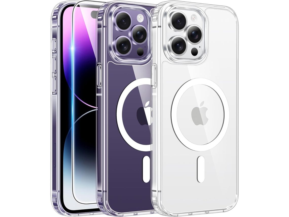Capa magnética transparente para iPhone 14 Pro, duradera y protectora AEUZWR