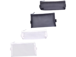 Estuches de malla transparente para lápices, bolsa de almacenamiento portátil y duradera.