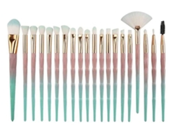 Juego de 20 brochas de maquillaje profesional, brocha para polvos, rubor, sombra de ojos, verde y gris Gusshious