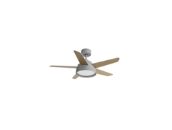 Ventilador 25w Dc Gris Lebeche 5 Aspas Rev. Blanca/haya 6 velocidades 3000-4000-6000k 132d Remoto,memoria Y Temporizador FABRILAMP