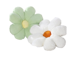 Pack De 2 Almohadones De Flores 50 Cm, Almohadones Decorativos Suaves Para Suelo, Silla, Cama O Sofá, Blanco Y Verde Claro