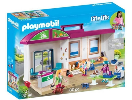 Playmobil PLAYMOBIL City Life Clinica Veterinaria Maletin (Edad Mínima Recomendada: 4años)