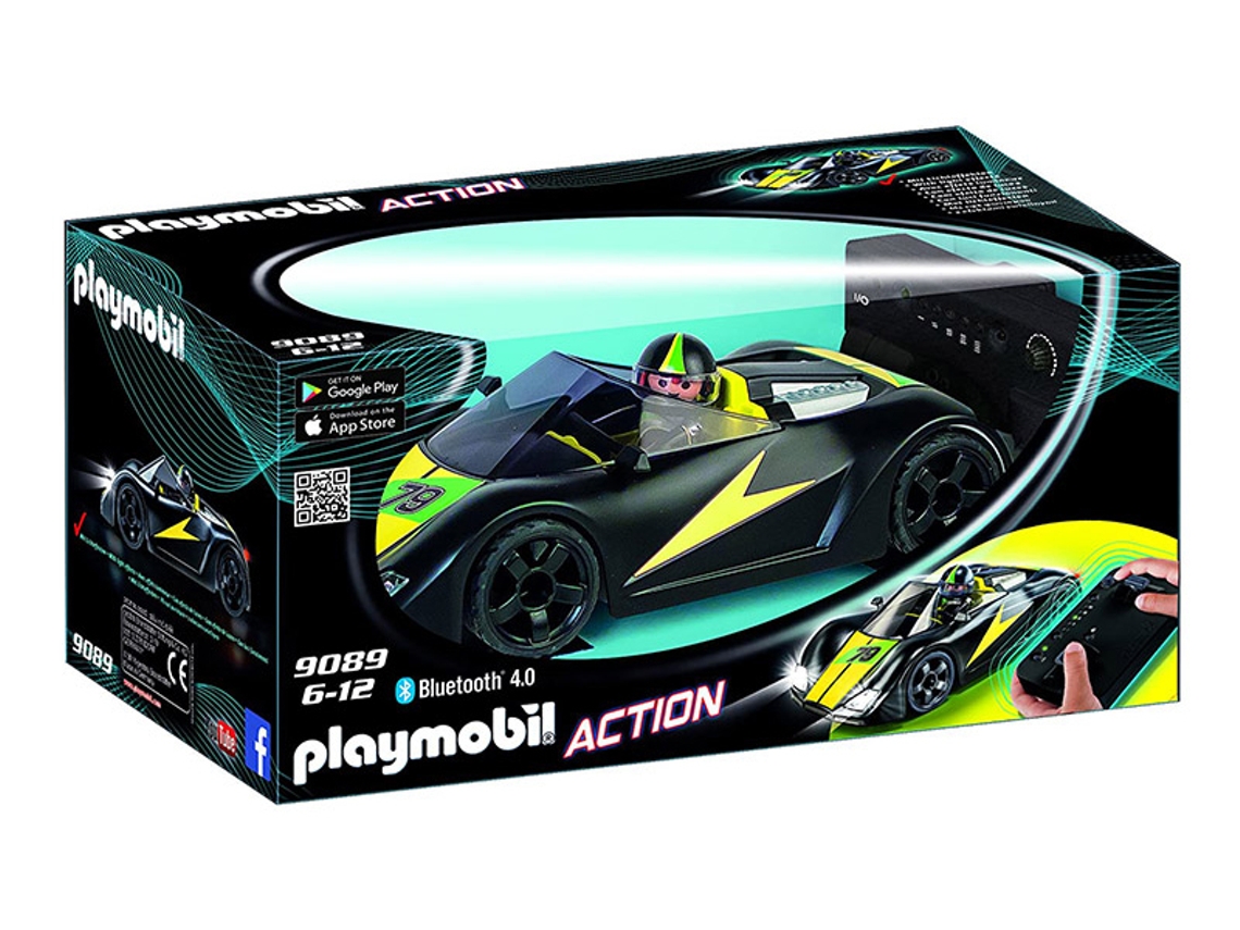 Coche Teledirigido PLAYMOBIL 9089 RC Turbo Racer Negro 10x6cm