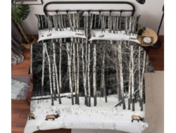Funda de Edredón AJ WALLPAPER 3D Animales del bosque nevado 43 (200 x 225cm)