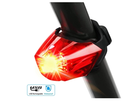Luz trasera para bicicleta Luz trasera para bicicleta Usb recargable Cob Led Luz trasera para bicicleta Modos de luz - Negro ENZONS