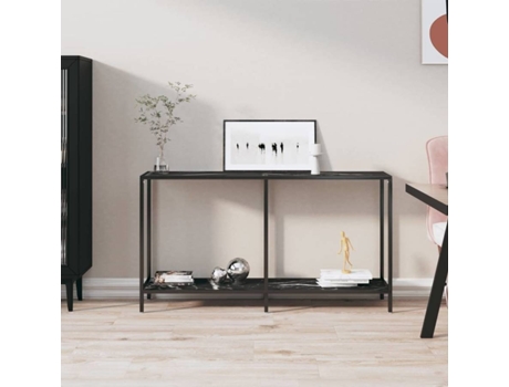 Mesa consola VIDAXL Negro Cristal (140x35x75.5 cm)
