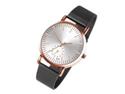 Reloj De Pulsera De Moda Para Parejas Con Correa De Malla, Cuarzo, Estilo Casual, Blanco, Oro Rosa, Negro.