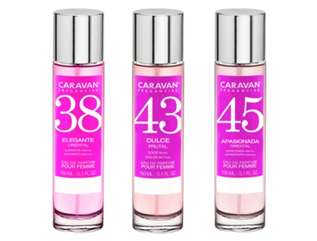3x CARAVAN Perfume de Mujer Nº45 Nº43 Nº38 - 150ml