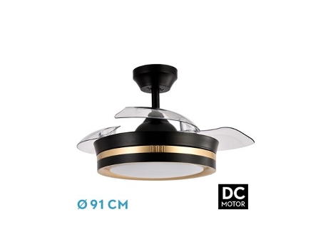 Ventilador DC Viper Negro/Oro 48W 3 Aspas FABRILAMP