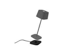 Ofelia Pro Lámpara de mesa LED recargable y regulable gris oscuro ZAFFERANO