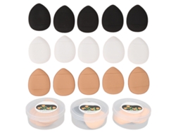 15 Mini Borlas Triangulares Para Polvos De Maquillaje, Tamaño De Dedo