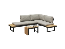 Conjunto De Jardín: Sofá De 2 Plazas, 2 Sillones Y Mesa Gris Claro.