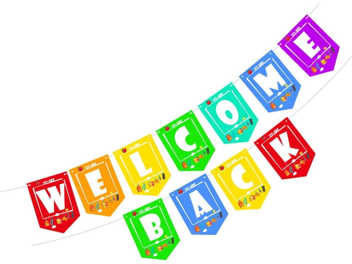 Guirnalda De Bienvenida Inoomp Para La Vuelta Al Cole, Decoración De Aula Para Fiestas Y Celebraciones Escolares