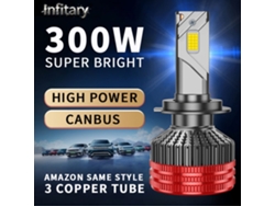 Bombillas Led Para Faros Delanteros De Coche H4-infitary Q6 De 30000 Lm, 300 W, Luz Alta Y Baja, 6500 K, Blanco Brillante