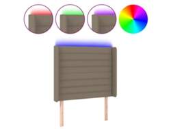 Cabecero Con Led VIDAXL Gris Topo Tela (103x16x128 cm)