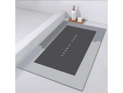 (gris) Alfombra De Baño Súper Absorbente Y Antideslizante, Funda De Asiento De Inodoro De Tierra De Diatomeas, Alfombra De Secado Rápido