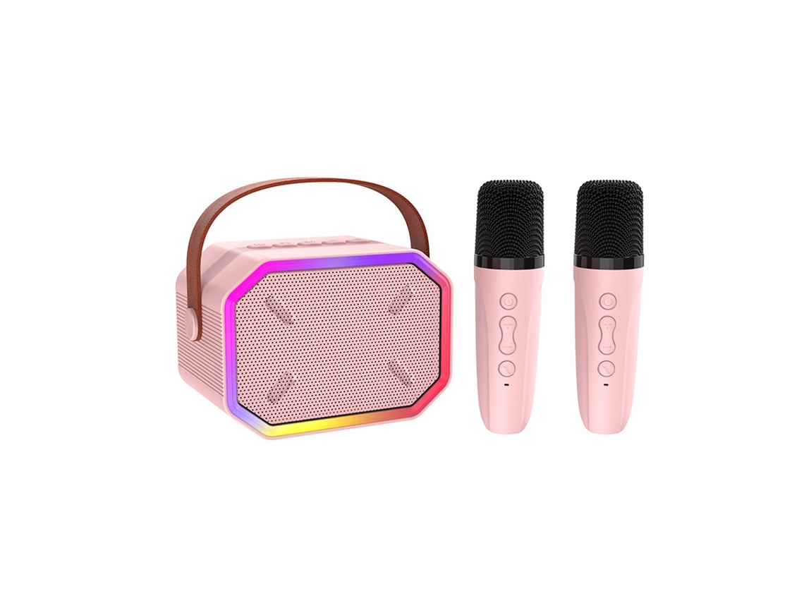 Micrófono inalámbrico Bluetooth Zruxe P3 para KTV en casa, color rosa