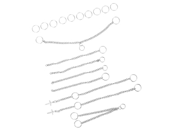 Vlrla-punk Style Cabelo Braid Rings Chains Para Diy Decoration