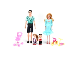 Conjunto De Muñecas Familiares Con Madre Embarazada, Juguete Para Juegos De Rol, Regalo Para Niños (verde Y Azul)