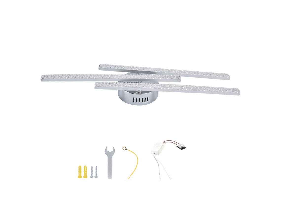 Lámpara de techo LED moderna con 3 tiras, ideal para salón y dormitorio, 85/265 V. CHABERLU (Luz cálida)