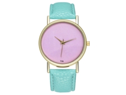 Relógio De Pulso Feminino Simples Elegante Analógico Quartz Pulseira Ouro Rosa Mostrador Verde