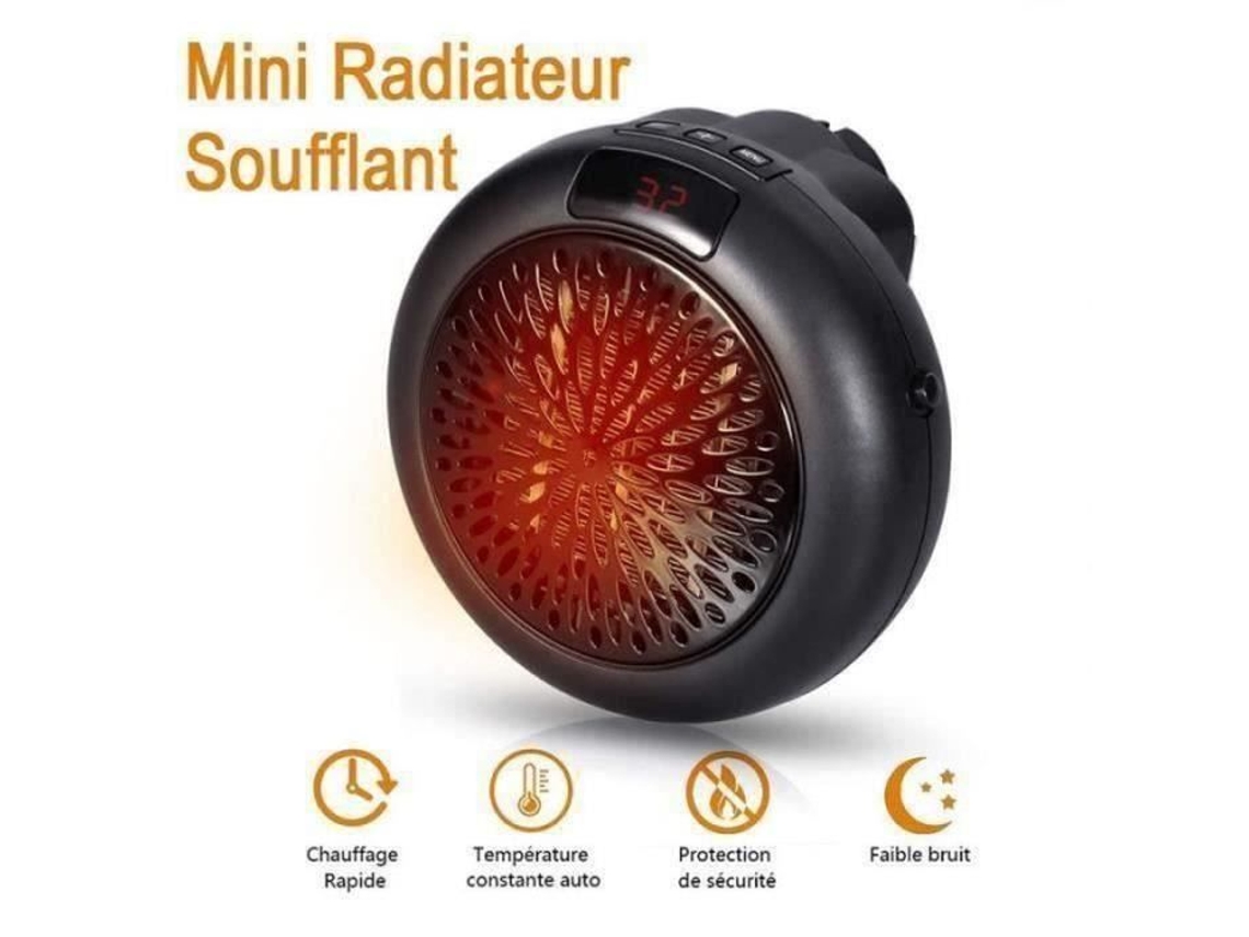 Calefactor eléctrico con ventilador, potencia 600 W, mini calefactor portátil para baño, dormitorio, oficina, apartamento Ro62449 S/MARCA