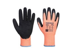 Guante de nitrilo Vis Tex Winter Cut D13, protección térmica y resistente a cortes, naranja y negro, talla M Portwest