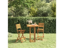 3 Piezas Conjunto De Bar Para Exterior Madeira De Acácia Maciça Dkd Home Decor