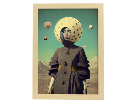 NACNIC Poster Sombreros De Lujo En Estilo Surrealismo Cinematográfico Ilustraciones Y Grabados De Historieta Abstracta Y Artística A4 Marcos Madera