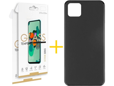Kit Funda + 2 Protectores de Pantalla Oppo A73 5G SKYHE Liso (Negro)