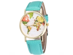 Reloj De Pulsera De Cuarzo Para Mujer Con Correa De Cuero Pu Casual Y Elegante (menta)