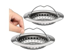 2 Filtros De Desagüe De Acero Inoxidable 304 Para Fregadero Cocina, Tamaño Universal 110mm, Antiobstrucción Y Fácil Limpieza