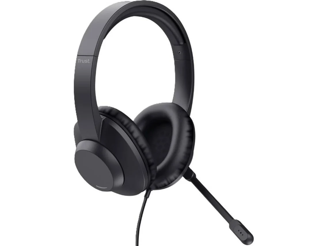 Auriculares con cable TRUST Ayda Max (Over Ear - Micrófono - Negro)