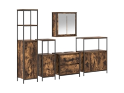 Conjunto de muebles de baño con estante, 5 piezas, marrón, MAISON EXCLUSIVE