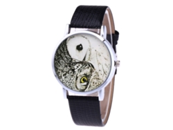 Reloj De Cuarzo Unisex De Cuero Pu Zhoulianfa Dial Redondo Negro Para Estudiantes