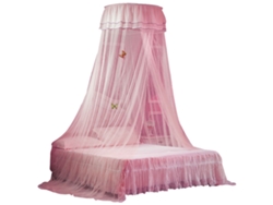 Dosel De Cama Con Mosquitera Rosa, 100% Poliéster, Malla Fina, Doble Encaje, Fácil Instalación.