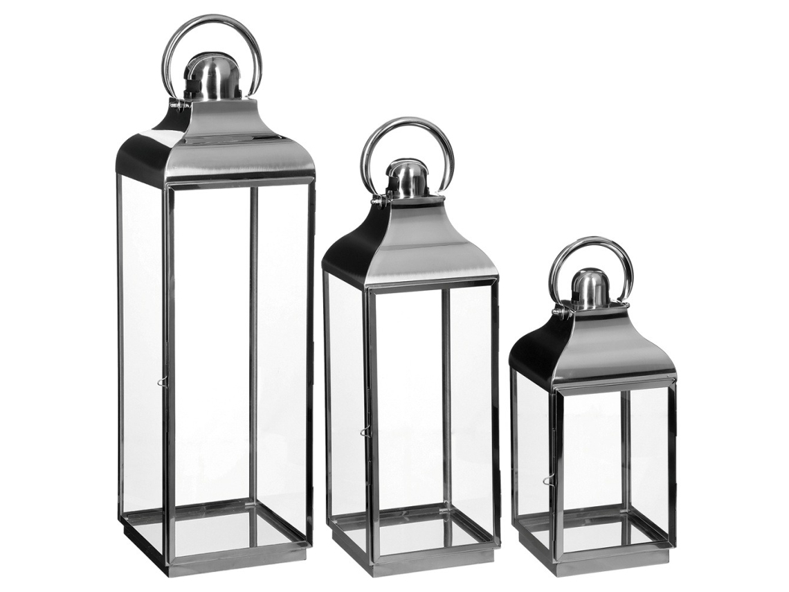 Lámpara decorativa de acero inoxidable, 3 piezas incluidas