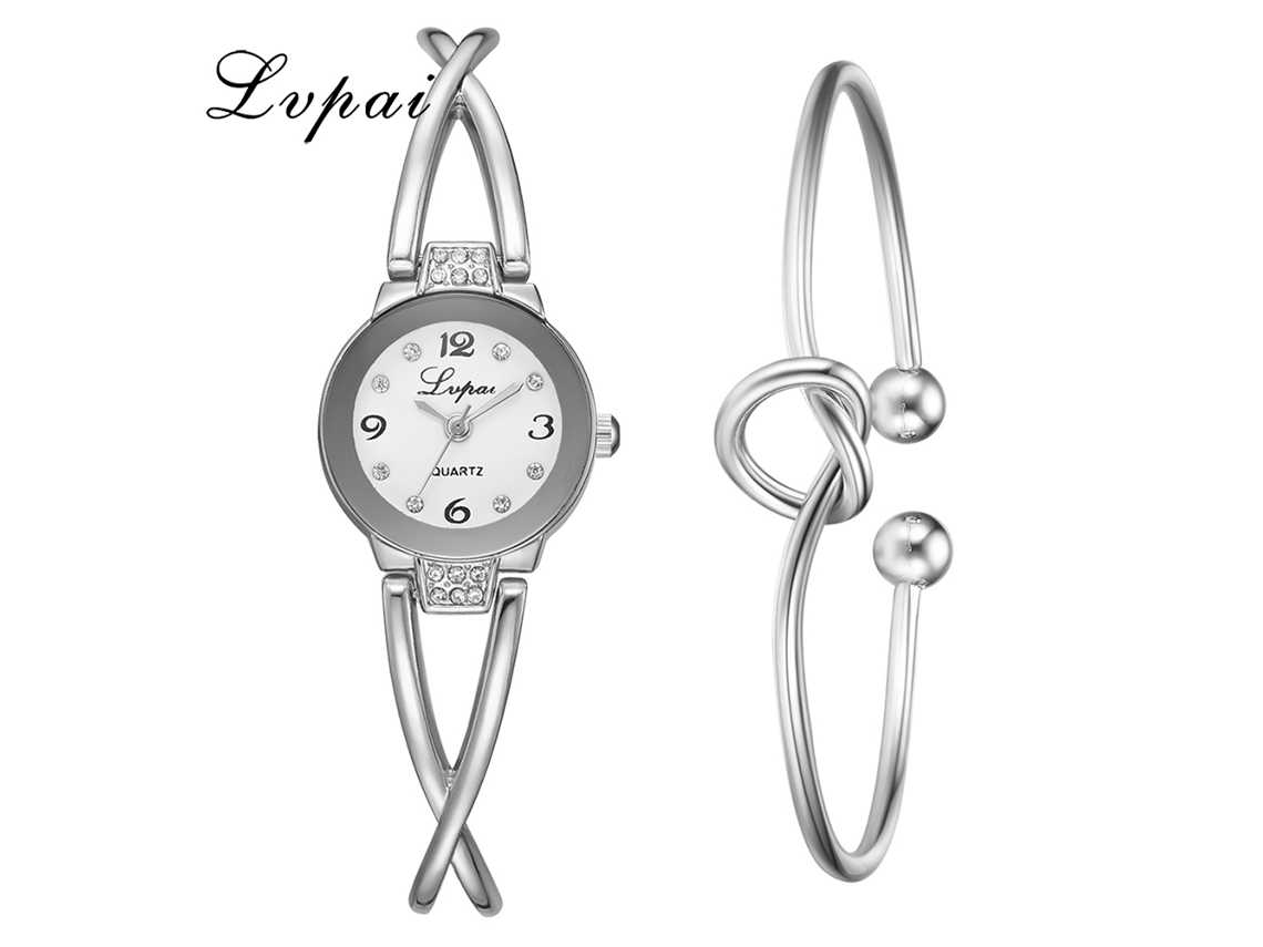 Reloj De Cuarzo Retro Para Mujer Con Correa De Aleación, Delicado Reloj De Pulsera Plateado Y Blanco.